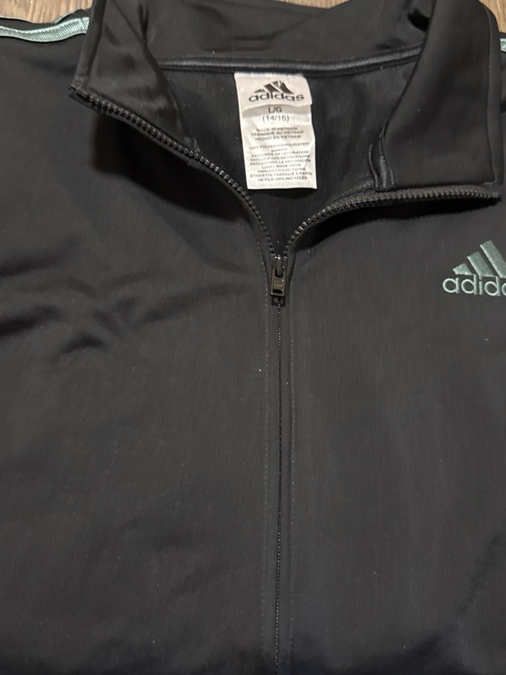 adidas Black Track Jacket with Mint Logo
